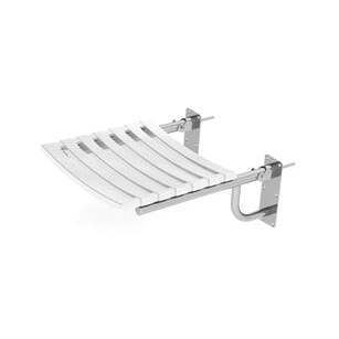 Assento rebatível Inox e PVC Branco