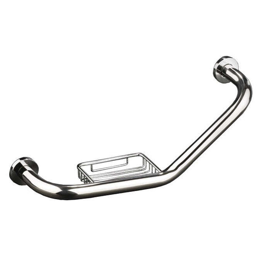 Barra Apoio de Banheira com Saboneteira Inox Brilhante