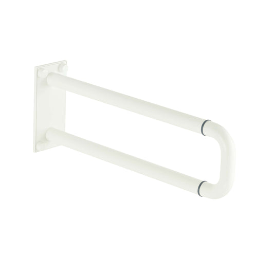 Barra Apoio Horizontal Fixa Alumínio Rev. Nylon Branco 60 CM