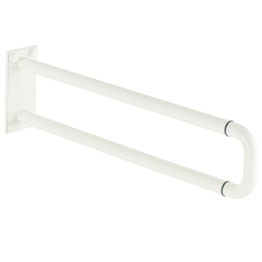 Barra Apoio Horizontal Fixa Alumínio Rev. Nylon Branco 80 CM