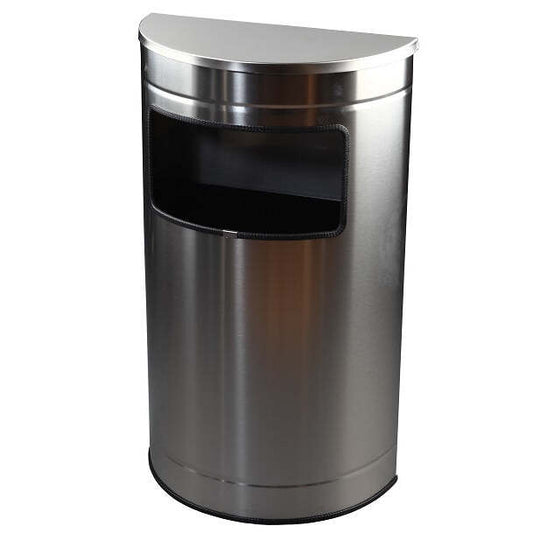 Cinzeiro  Meia-Lua de Chão com Balde Interior Inox Acetinado 60 L