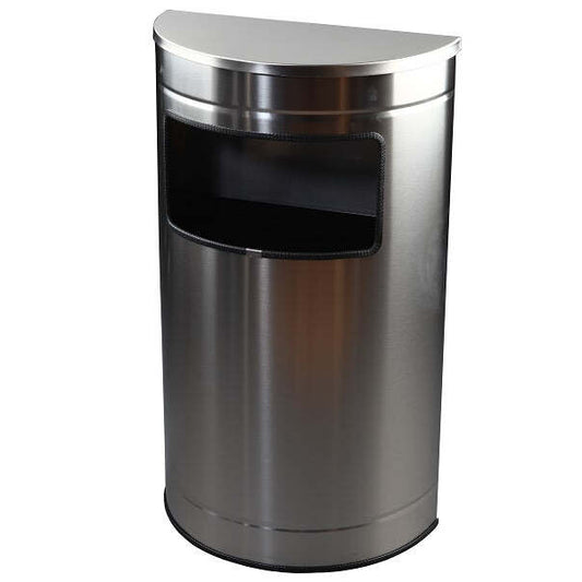 Cinzeiro  Meia-Lua de Chão com Balde Interior Inox Acetinado 80 L