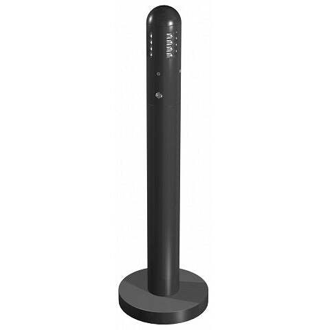 Cinzeiro Tubular TOTEM de Chão Aço Galvanizado Epóxi Preto 3 L