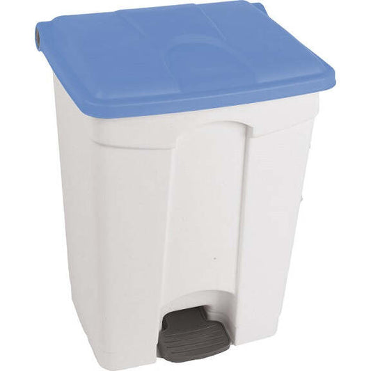 Contentor Branco com Pedal e Tampa Azul 70 L