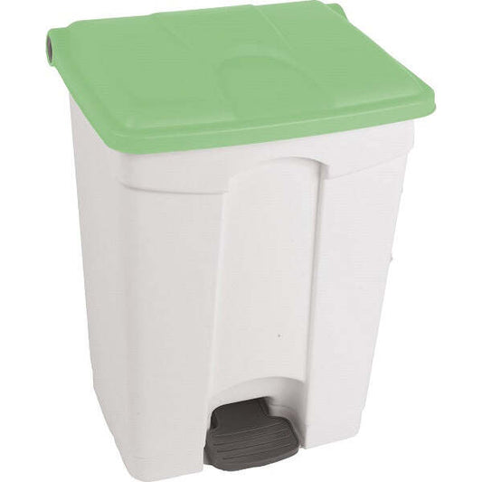 Contentor Branco com Pedal e Tampa Verde 70 L