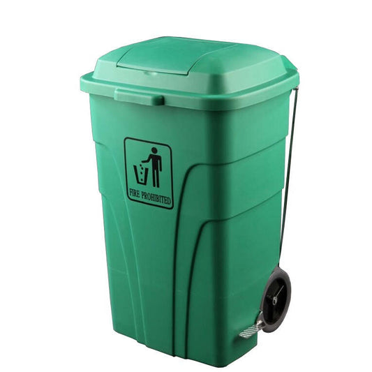 Contentor com Rodas e Pedal ABS Verde 120 L