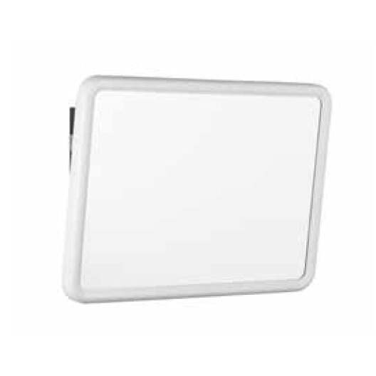 Espelho de Parede Reclinável com Perfil ABS Branco Inox 540 x 390