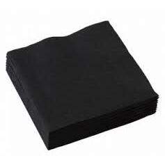 Guardanapos 20 x 20 Preto Folha Dupla (32 unid.)