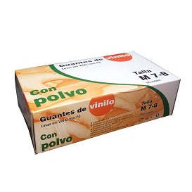 Luvas Vinil com pó CUATROGASA - Tamanho M - 100 Unidades (Transparente)