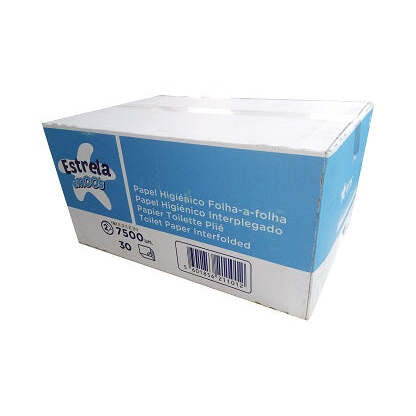 Papel Higiénico Folha a Folha Estrela amOOs 11 x 21 cm - 2 Folhas (30 maços)