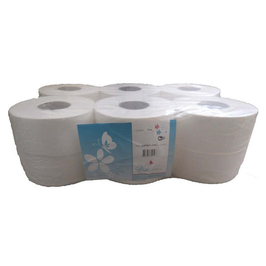Papel Higiénico Jumbo Visiclass 180 metros 12 rolos