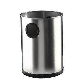 Papeleira de Interior Redonda Inox Acetinado com Assas Laterais 10 L