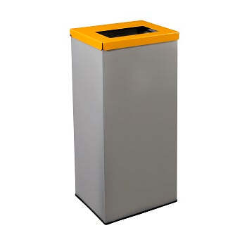 Papeleira de Reciclagem Retangular Amarelo 70 L