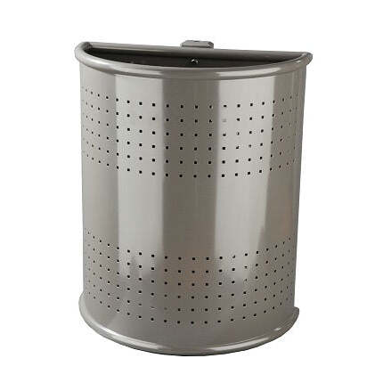 Papeleira Meia-Lua de Parede com Perfurações Epóxi Cinzento Escuro 40 L