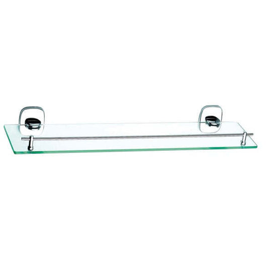 Prateleira em Cristal com Suporte Zinco Cromado Brilhante