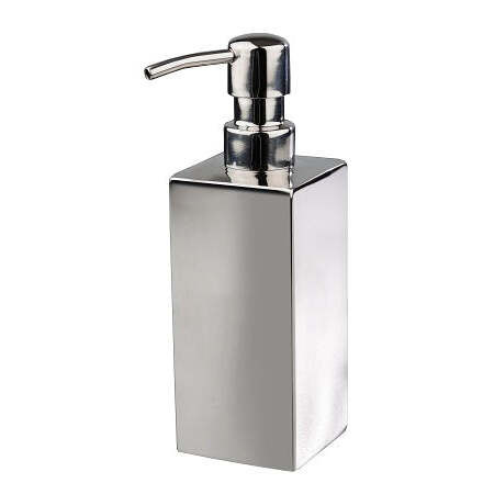 Saboneteira Liquida de Bancada STEELINE Quadrada Inox Brilhante 450 ml