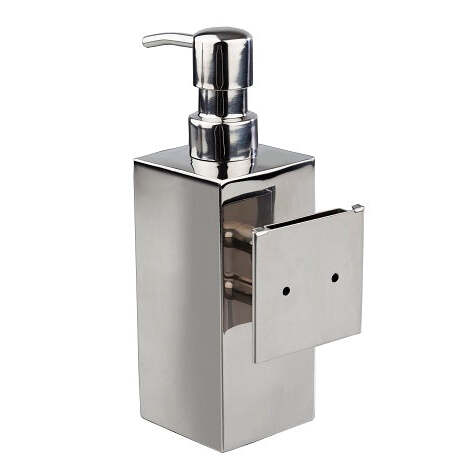 Saboneteira Liquida de Parede STEELINE Quadrada Inox Brilhante 450 ml