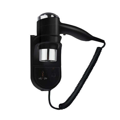 Secador Cabelo de Parede com Tomada HAITI Preto 1800 W