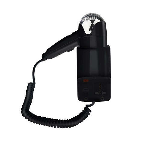Secador Cabelo de Parede com Tomada SEYCHELES  Preto 1200 W