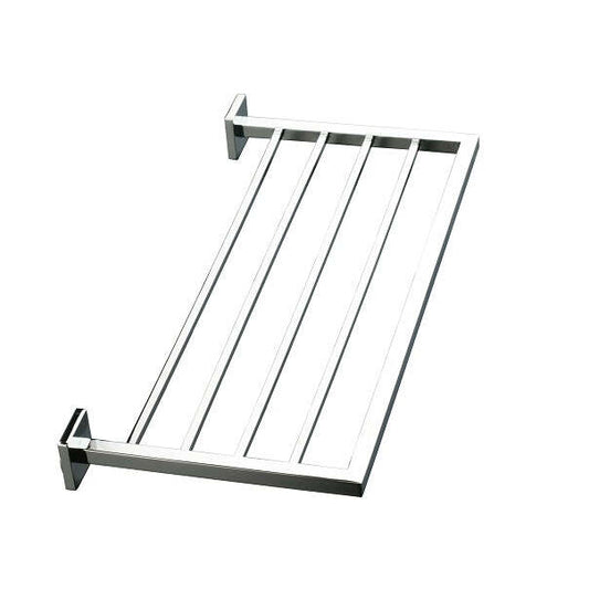 Toalheiro de Banheira com Tubo Quadrado Latão Cromado Brilhante